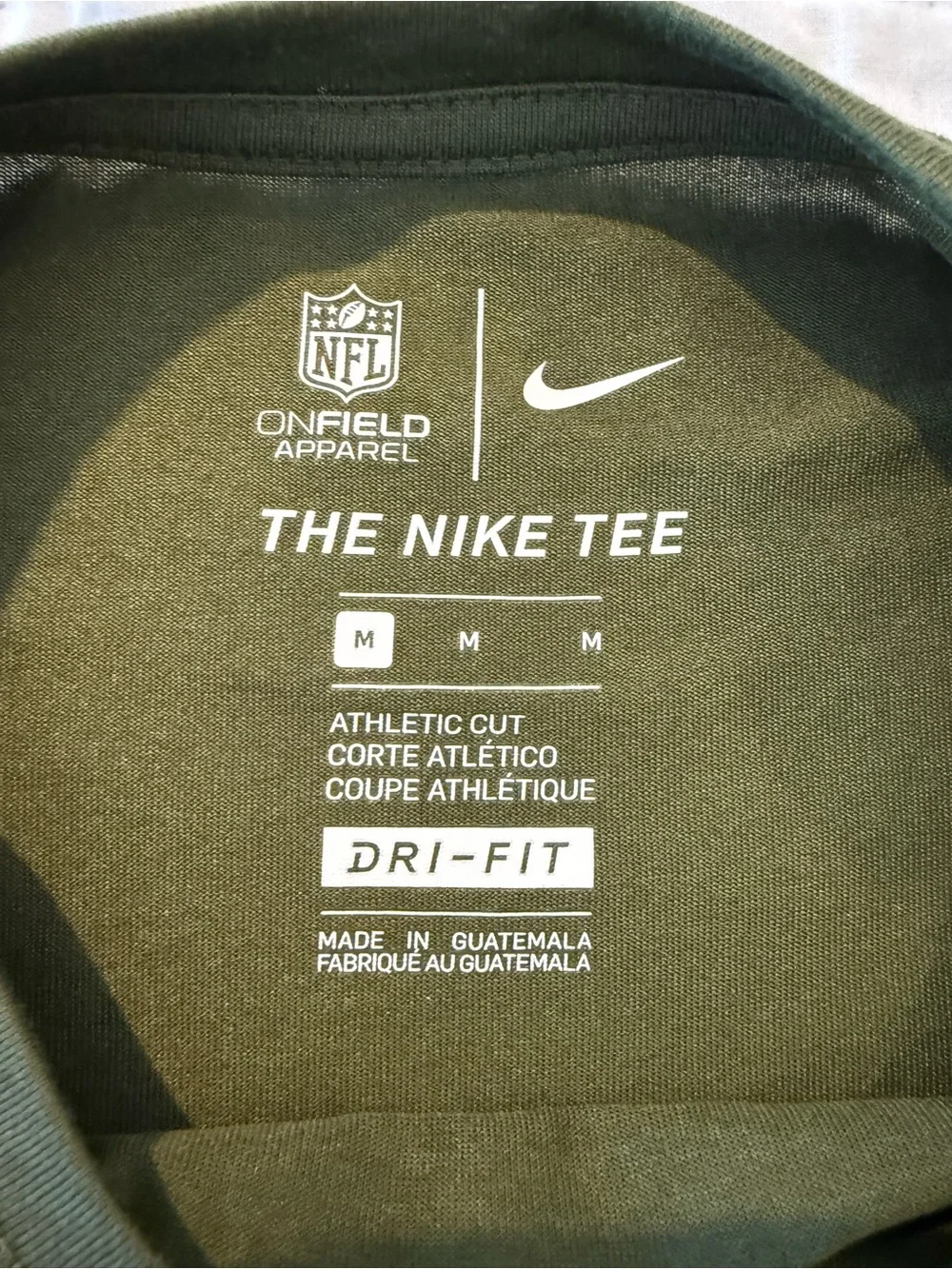 Nike NFL Olive Green Long Sleeve Pittsburgh Steelers USA Logo Tee